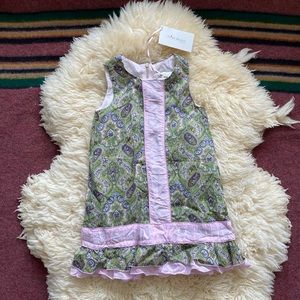 NWT Trish Scully Paisley Ruffle Dress purple & green size 4 Easter dress